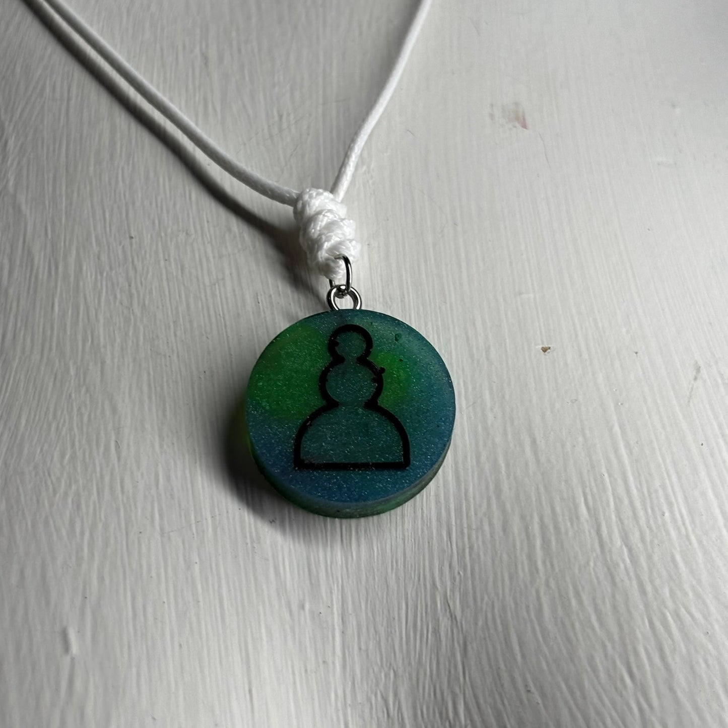 Dark Forest Pawn - Handmade Resin Chess Necklace