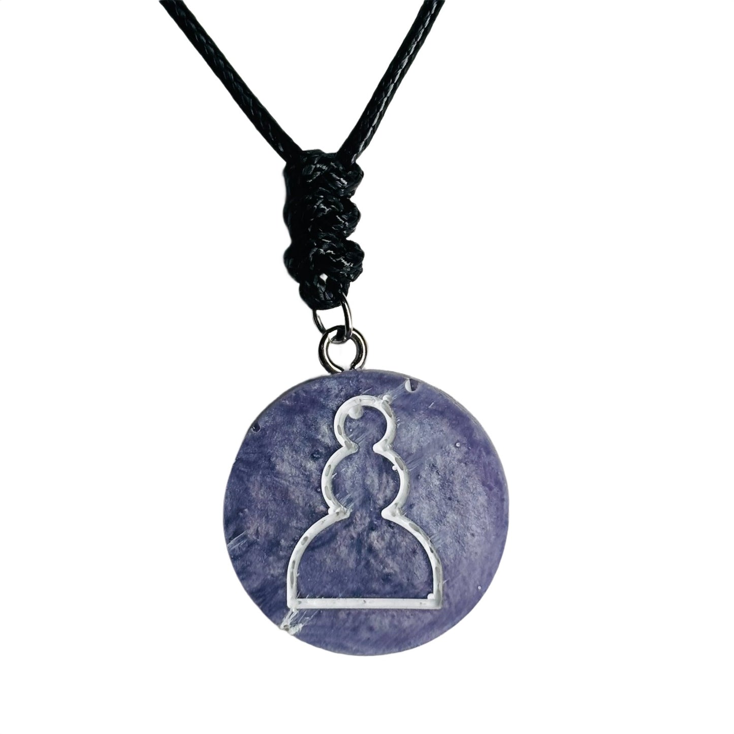 Purple Pawn - Handmade Resin Chess Necklace