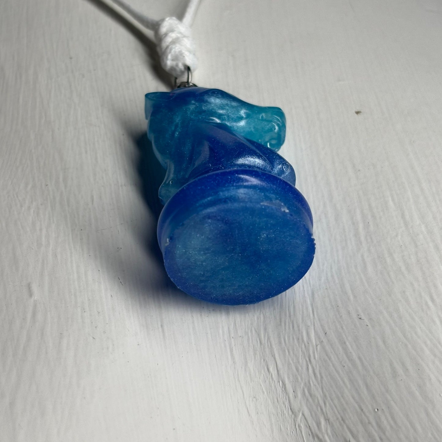 Blue Knight - Handmade Resin Chess Necklace