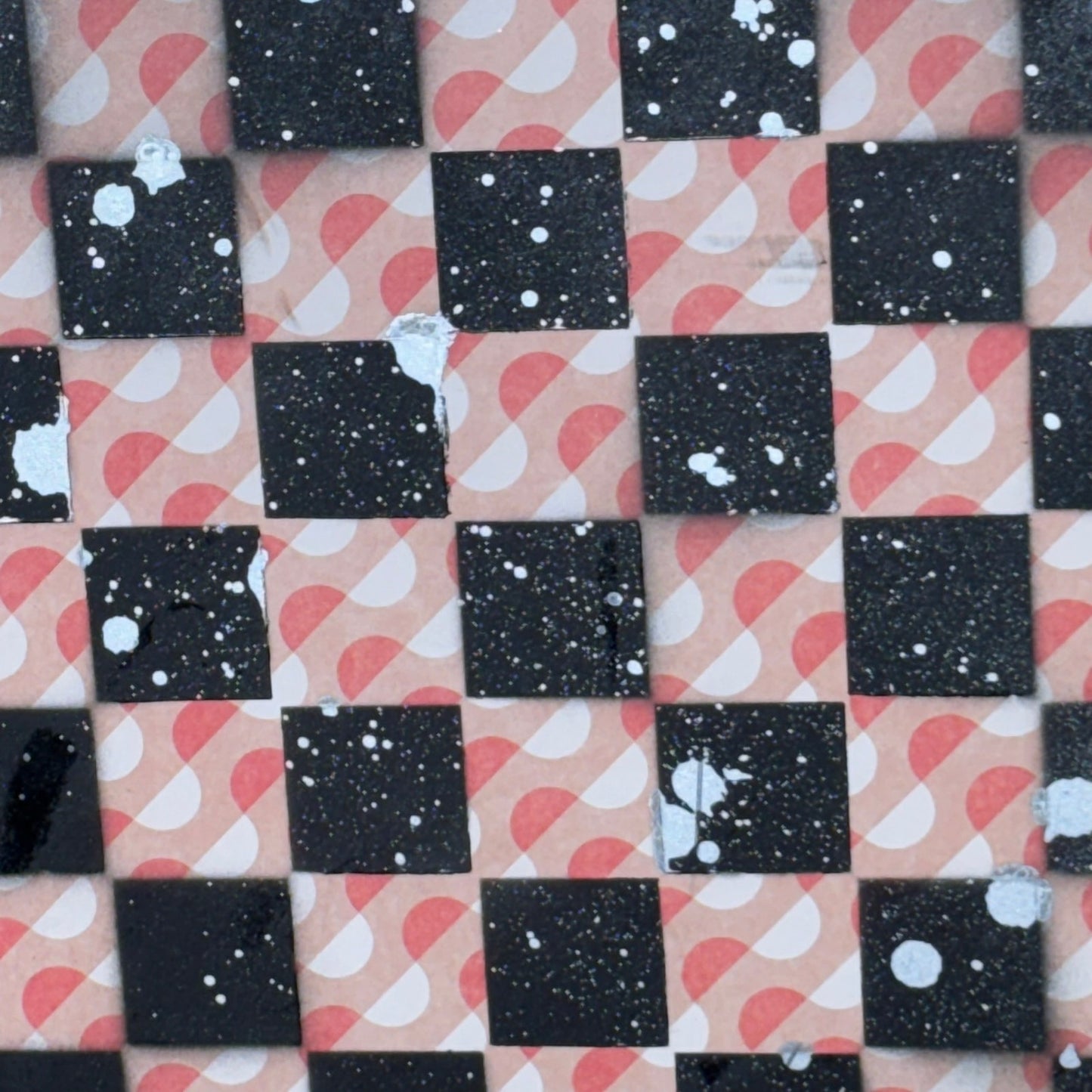 Peach Orange Chrome Drip - Large Scrapbook Chess Board