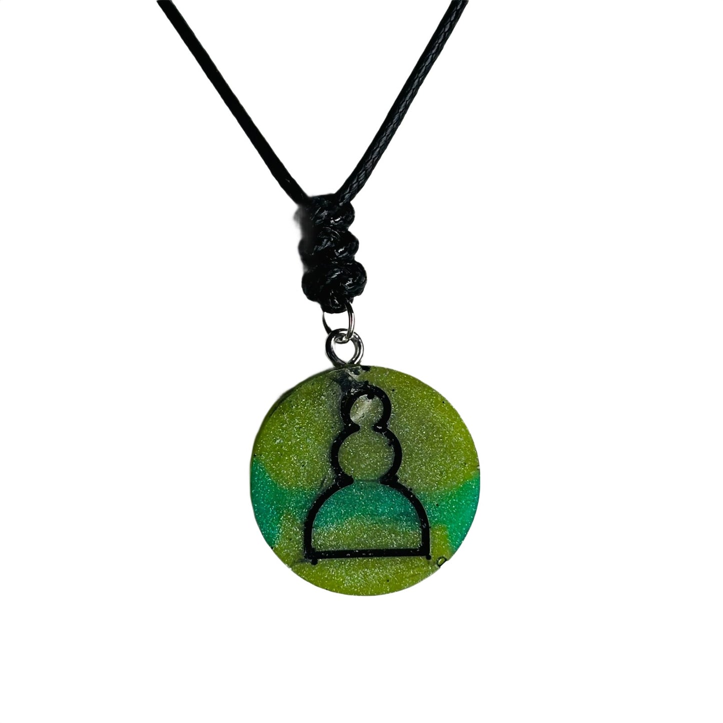 Green Pawn - Handmade Resin Chess Necklace