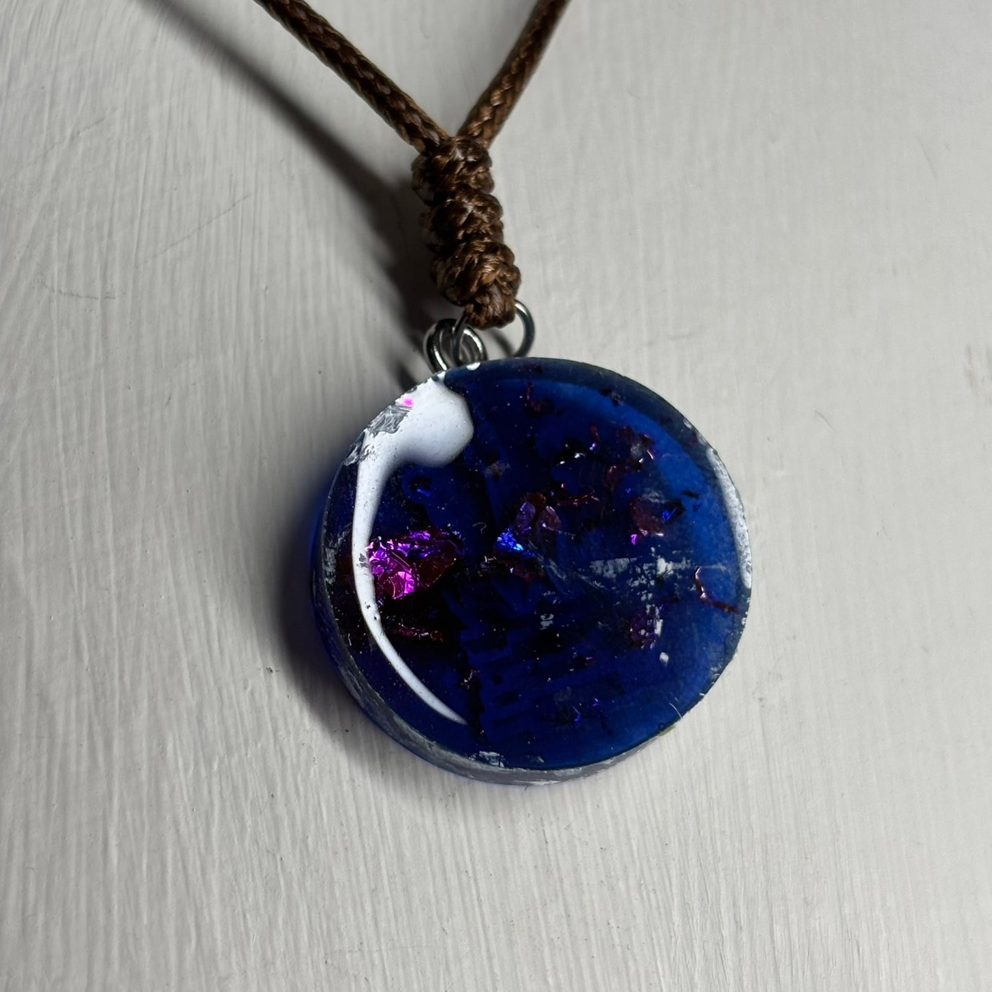 Navy Blue Queen - Handmade Resin Chess Necklace