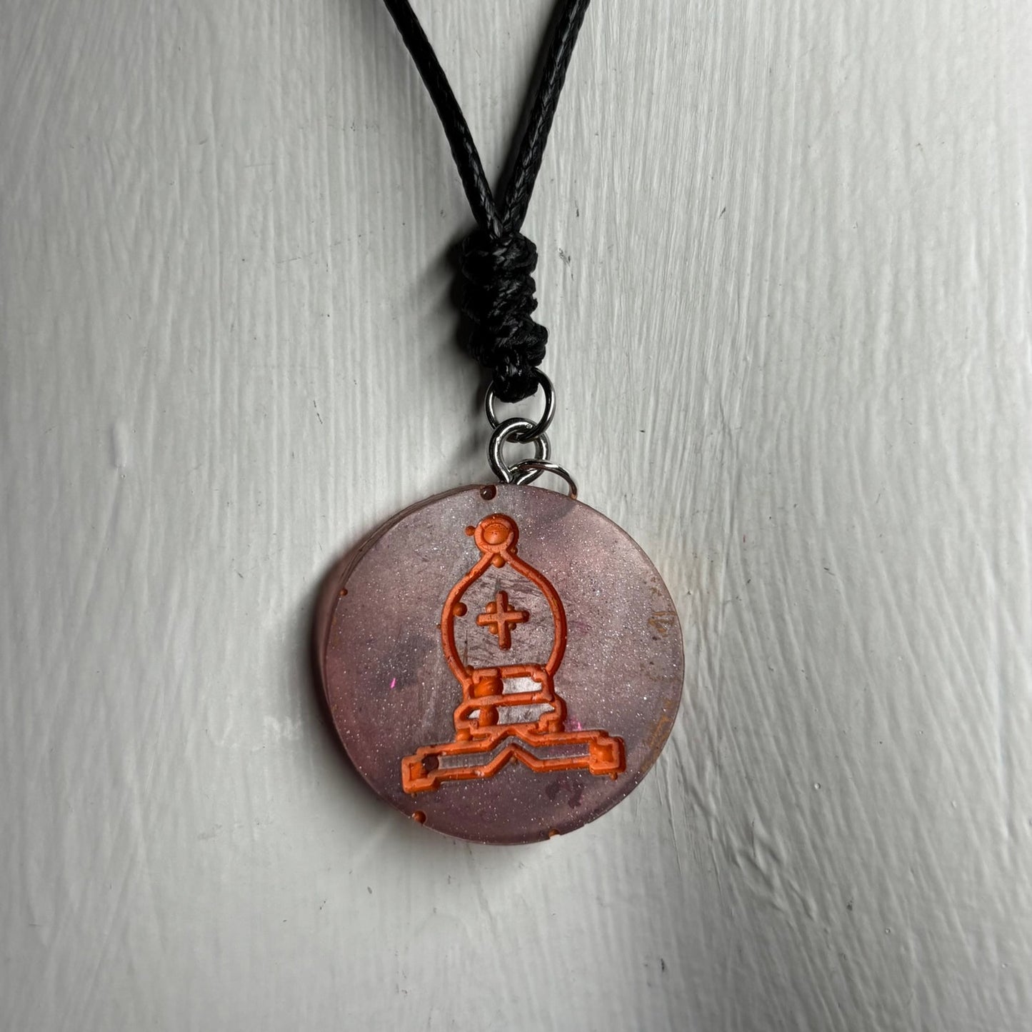 Cosmic Bishop - Handmade Resin Chess Necklace