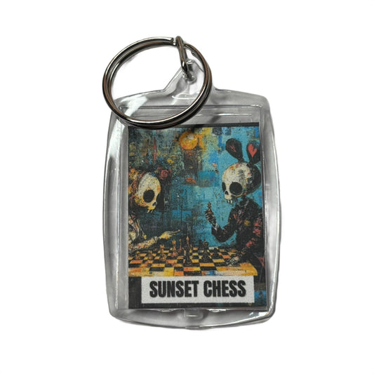 Skull Sisters - Chess  Photo Keychain
