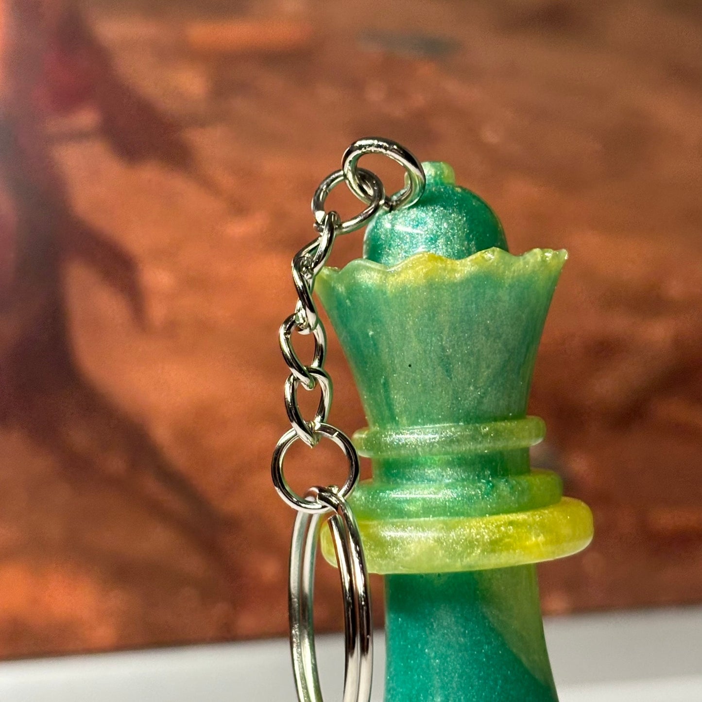 Green Forest Queen - Handmade Resin Keychain - Large Edition