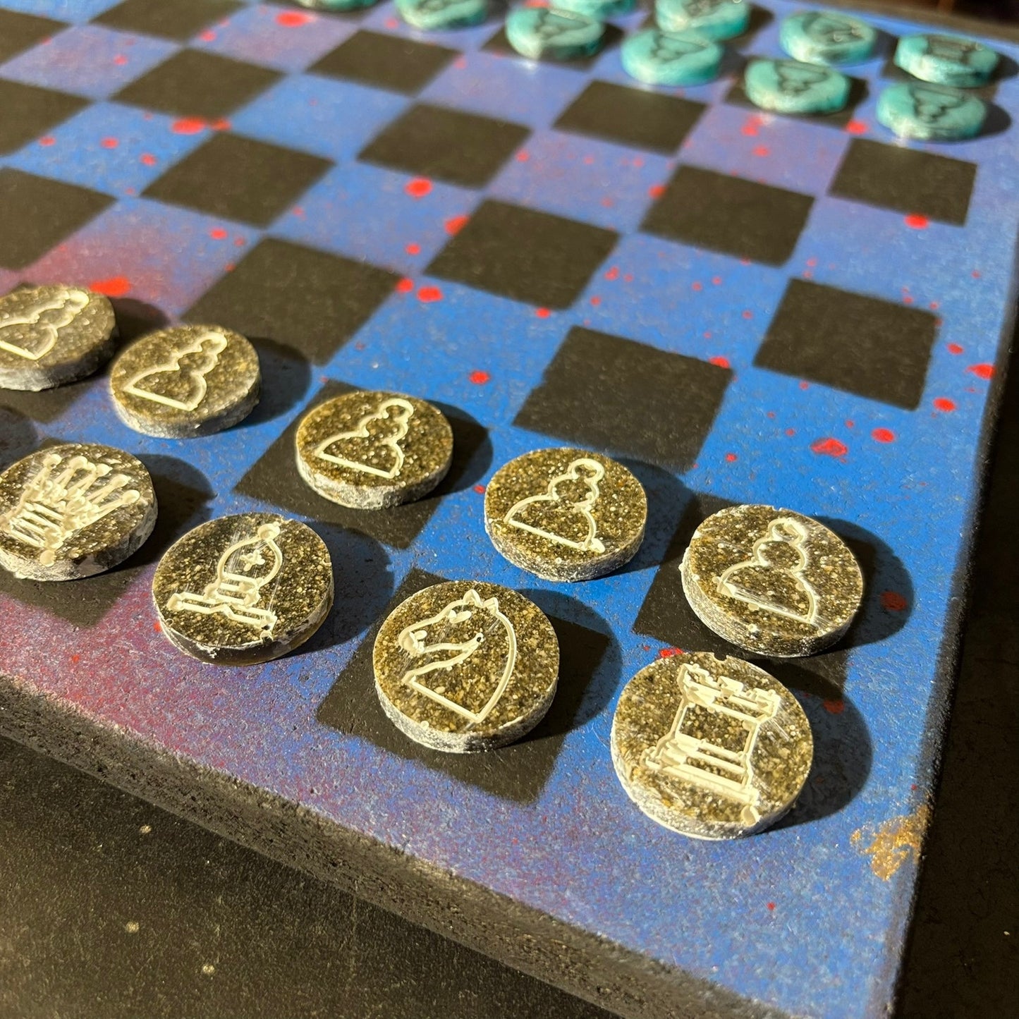 Space Blue - Painted Chess Set