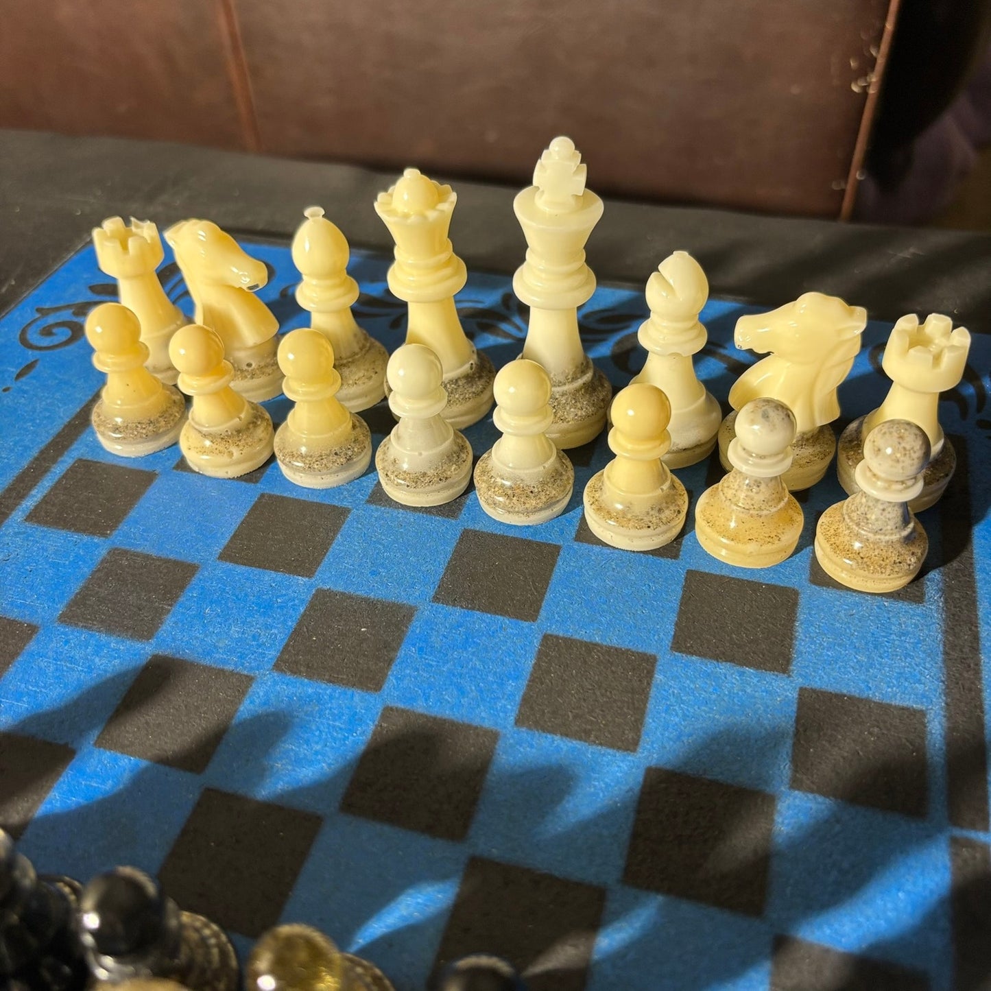 Supreme Blue & Black - Painted Chess Set