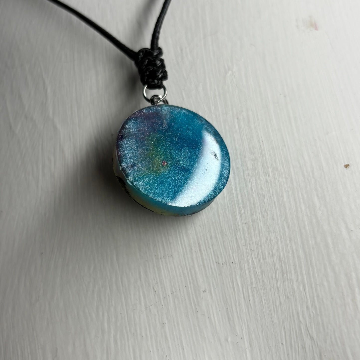 Blue Swamp King - Handmade Resin Chess Necklace