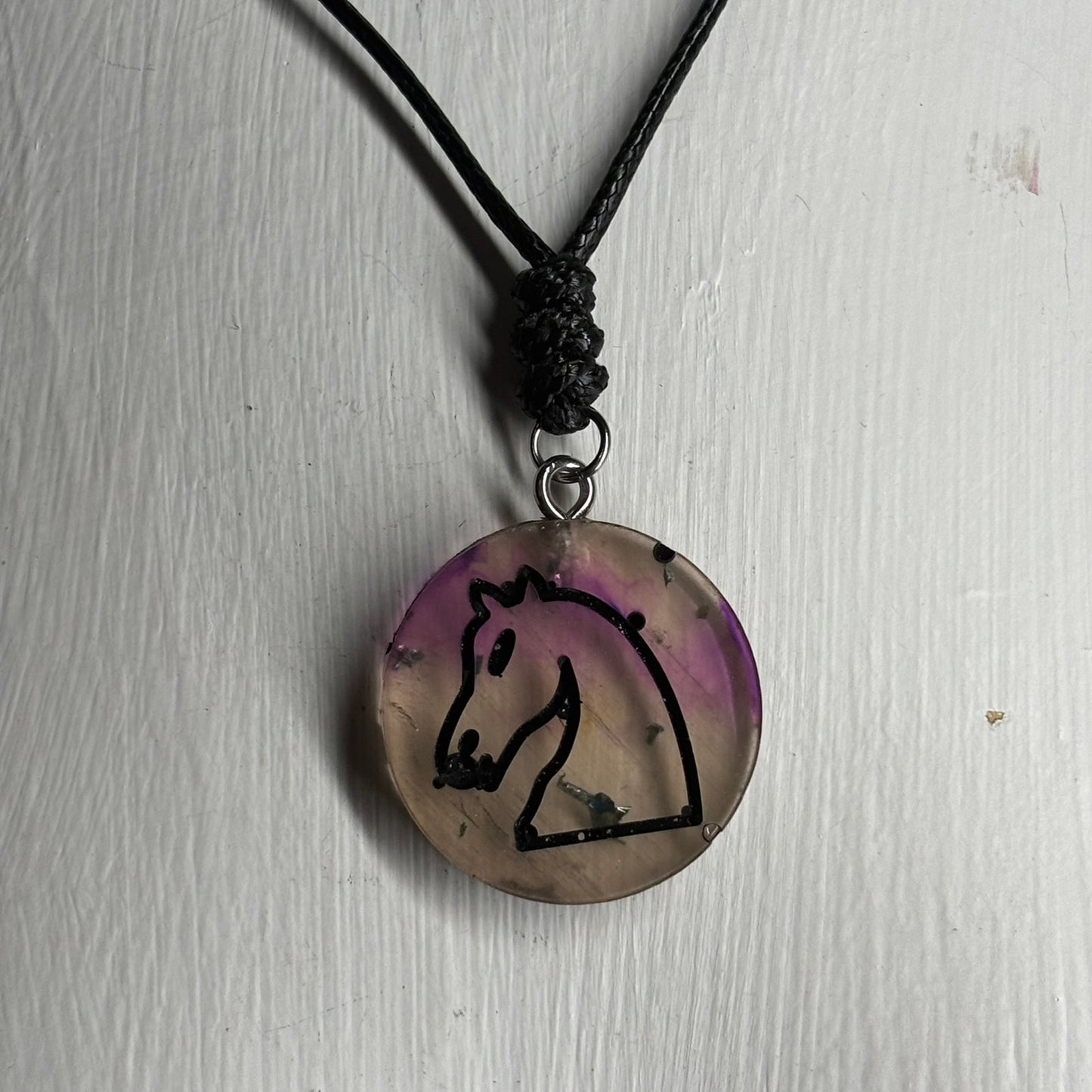 Cosmic Knight - Handmade Resin Chess Necklace