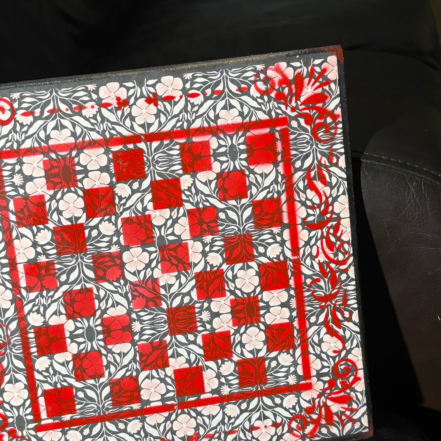 Vintage Red - Scrapbook Chess Board