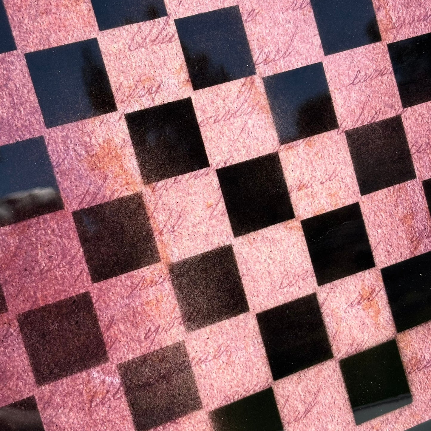Violet Red Writings - Resin Coated Chess Board
