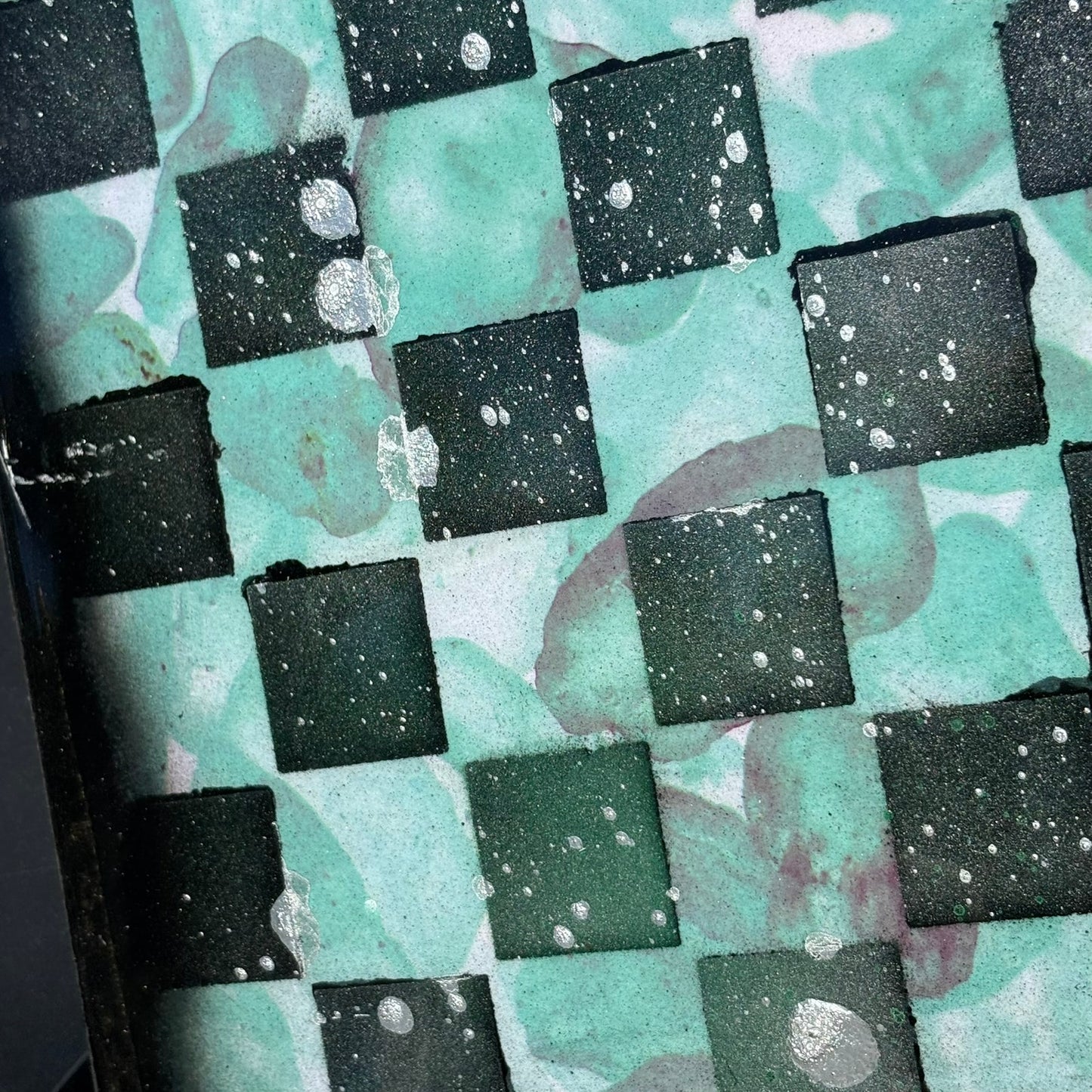 Cosmic Green - Resin Coated Chess Board