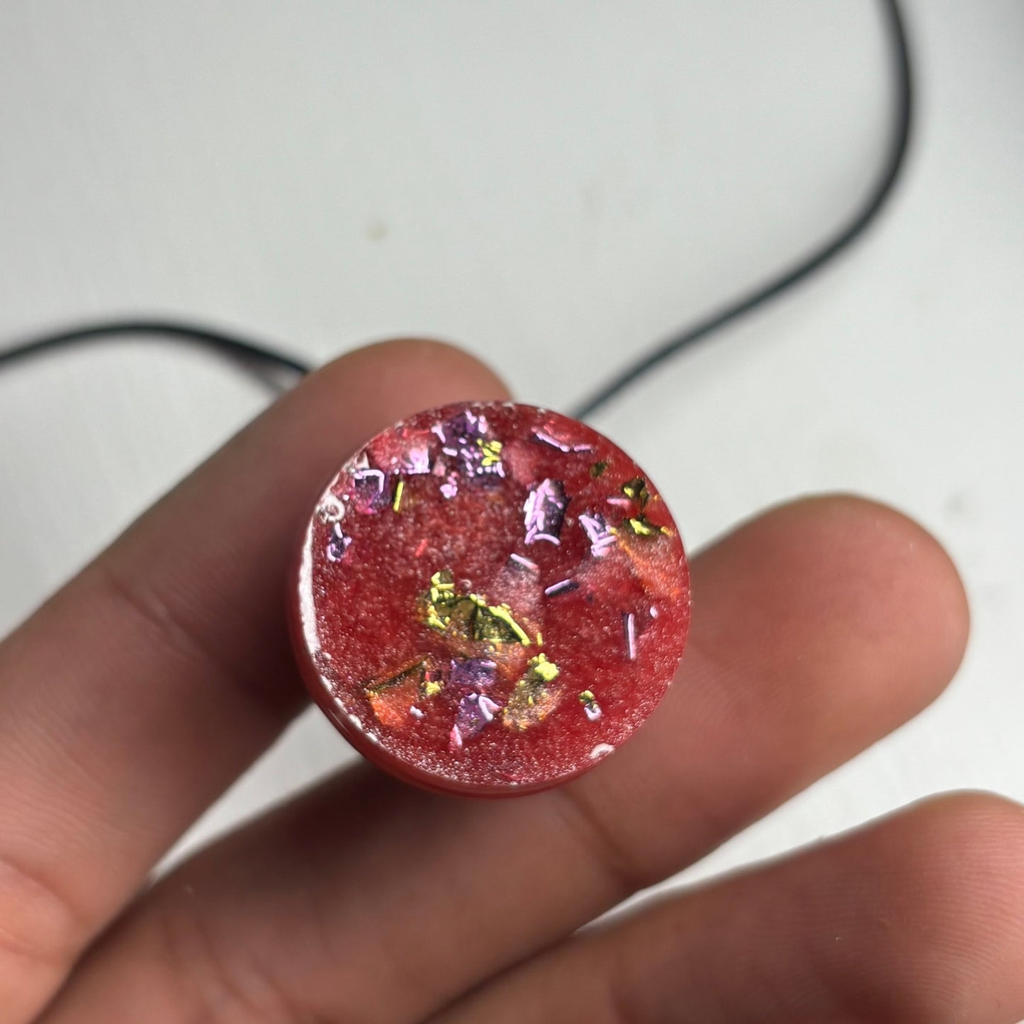 Peach Pink Bishop - Handmade Resin Chess Necklace