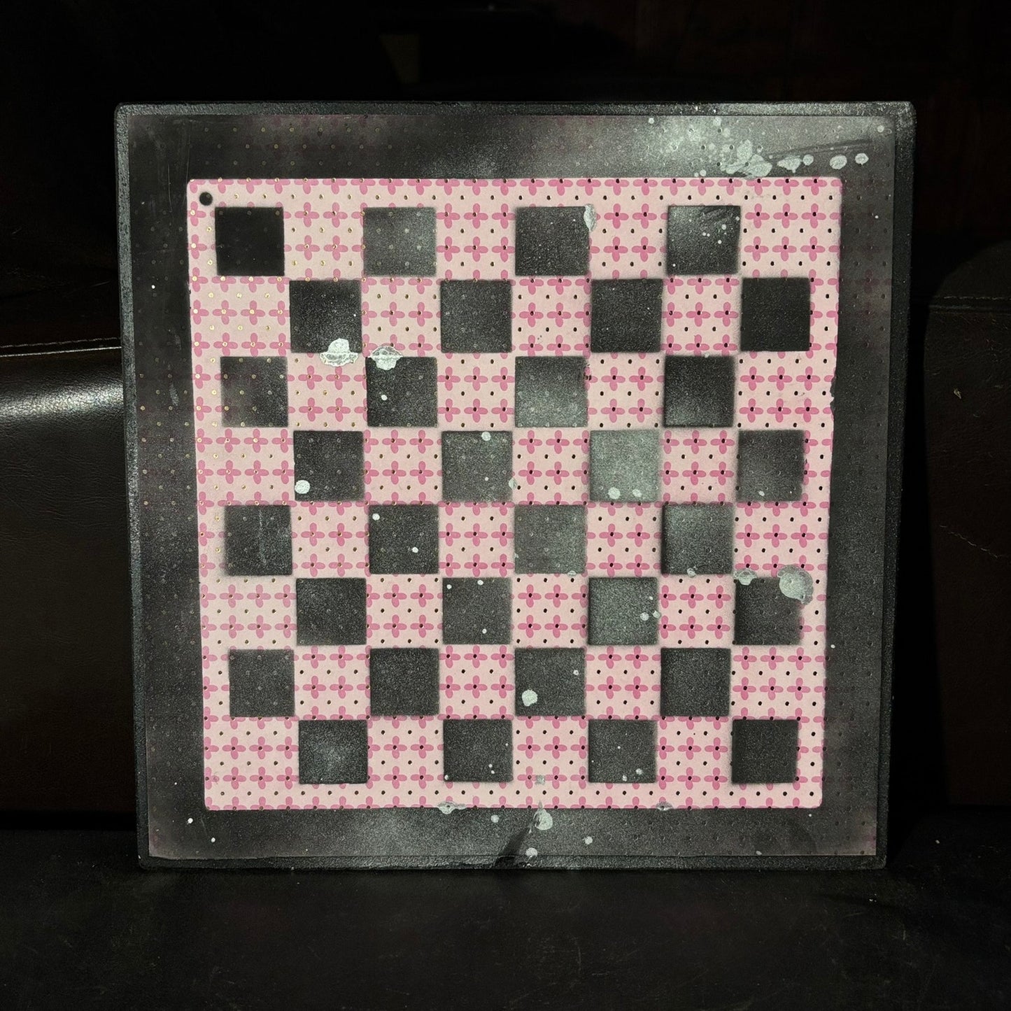 Pink Pattern - Scrapbook Chess Board