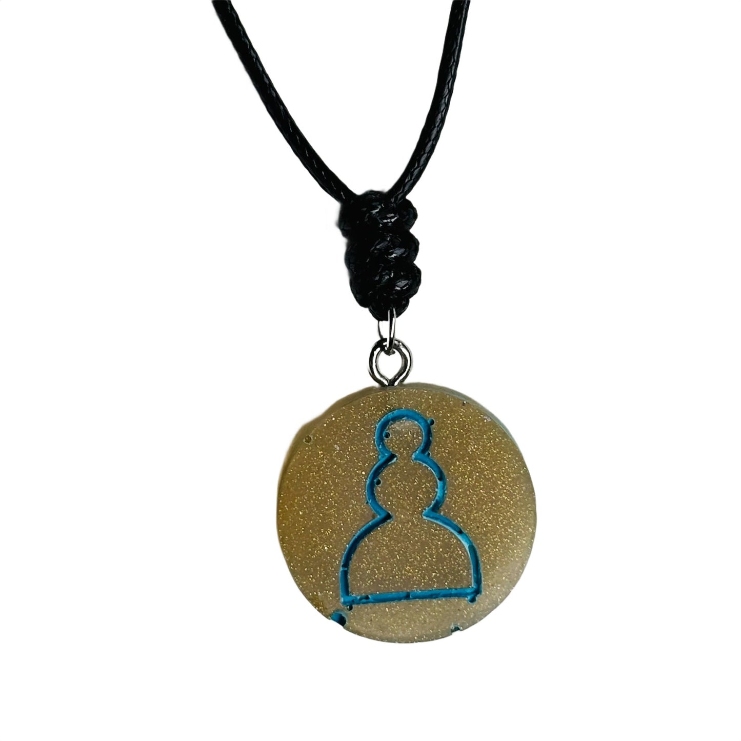 Cream Yellow Pawn - Handmade Resin Chess Necklace