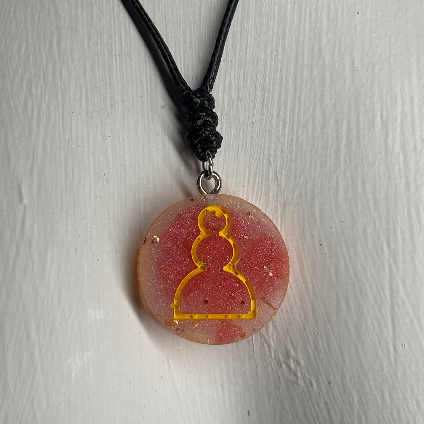 Red Mist Pawn - Handmade Resin Chess Necklace
