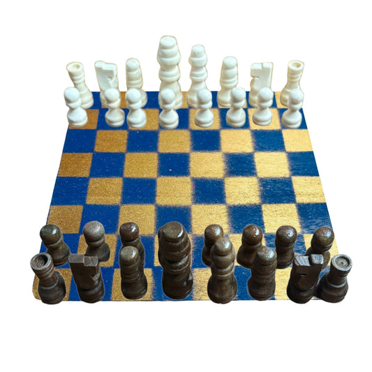 Blue Gold - Mini Chess Set