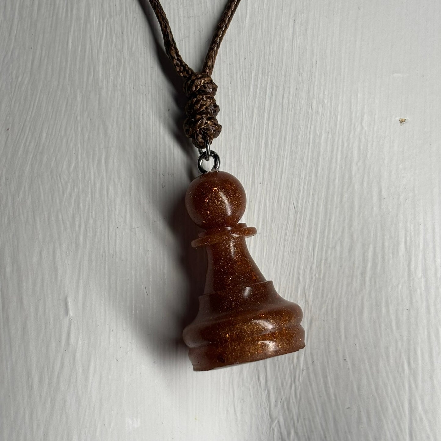 Brown Pawn - Handmade Resin Chess Necklace