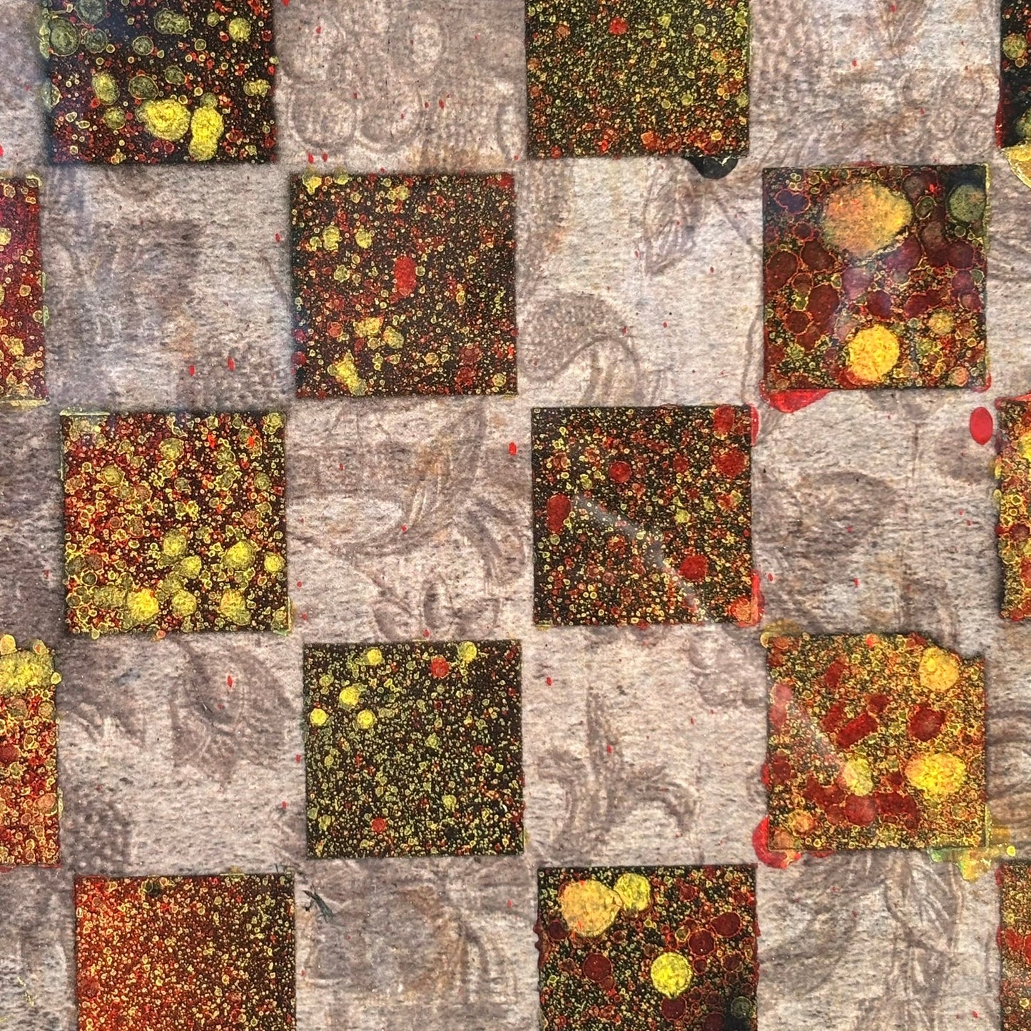 Vintage Burnt Lava - Resin Coated Chess Board