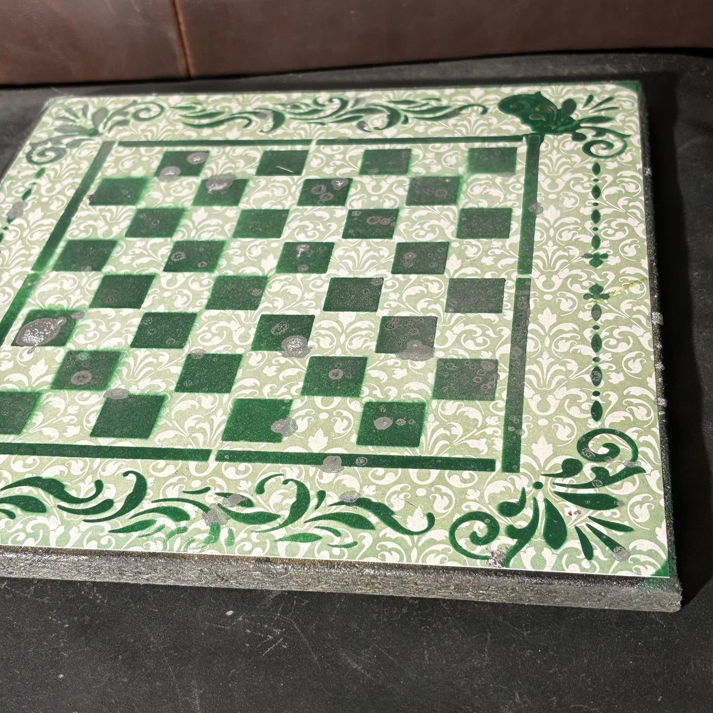 Vintage Green - Scrapbook Chess Board