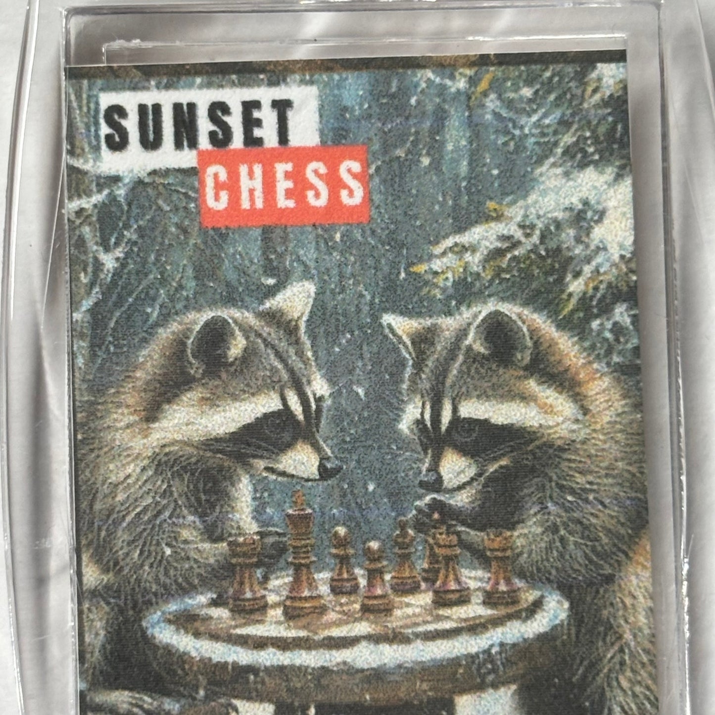Racoons Collide - Chess  Photo Keychain