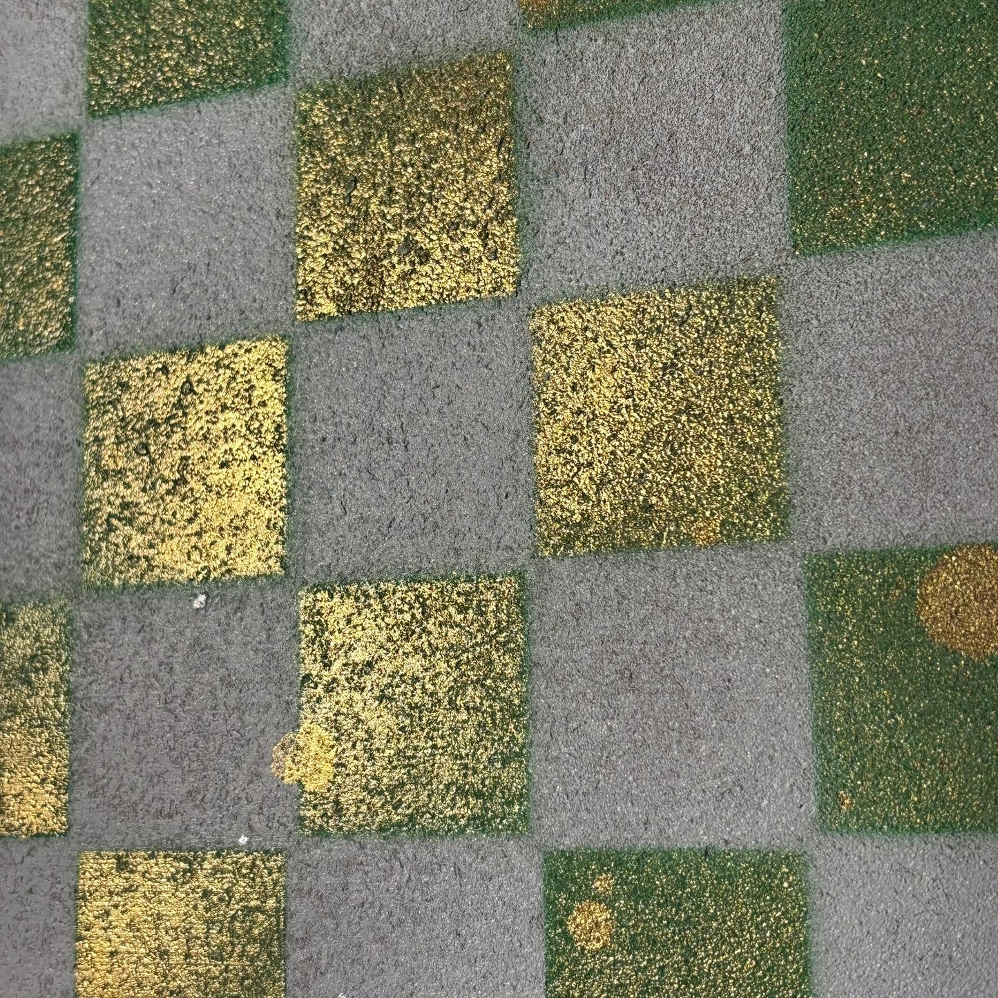 Green & White, Golden Blush - Painted Chess Board