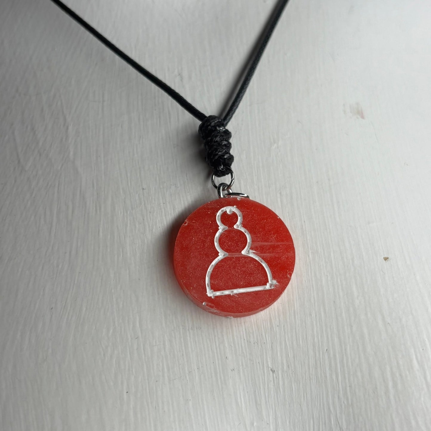 Simple Red - Handmade Resin Chess Necklace