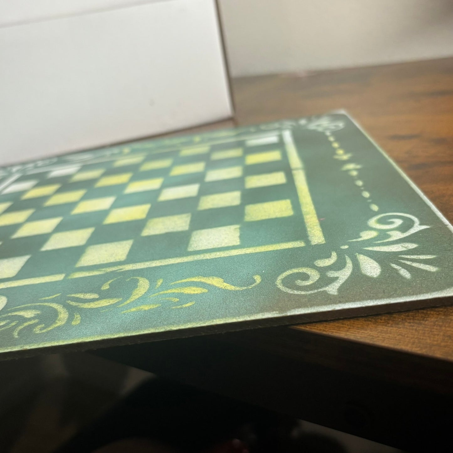 Metallic Green - Painted Chess Board