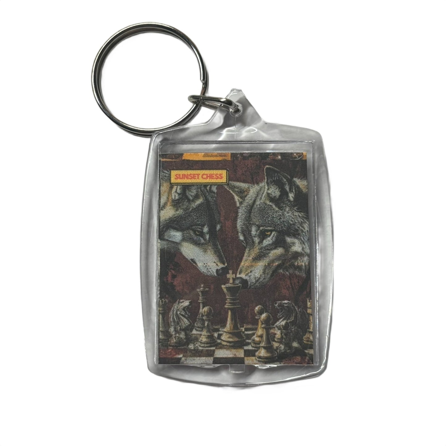 Wolves Collide - Chess  Photo Keychain