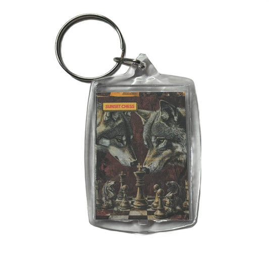 Wolves Collide - Chess  Photo Keychain