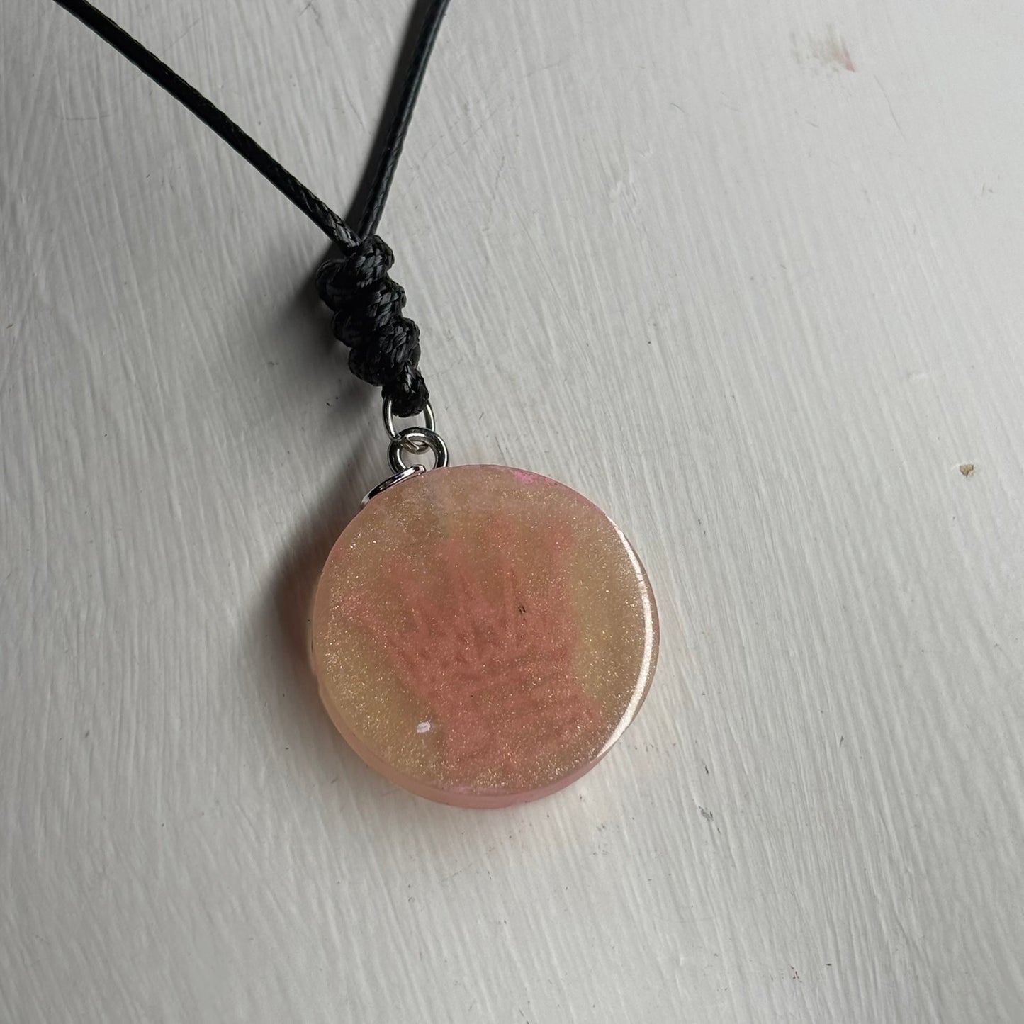 Pink Print Queen - Handmade Resin Chess Necklace