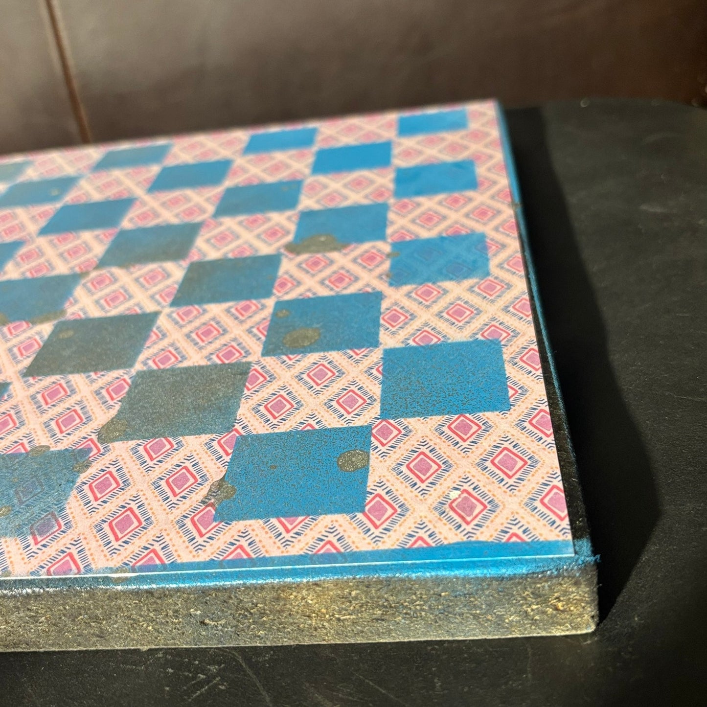 Pink & Blue - Scrapbook Chess Board