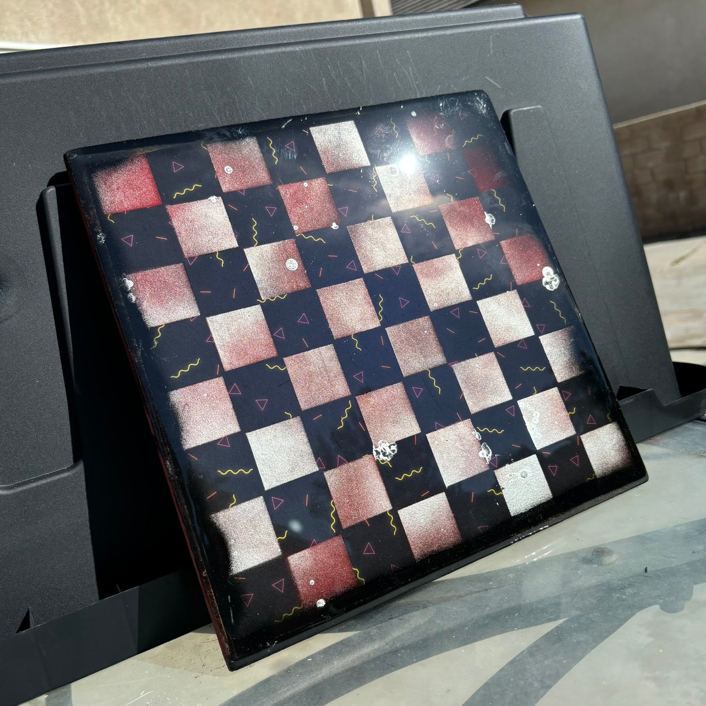 Space Party - Resin Coated Chess Board