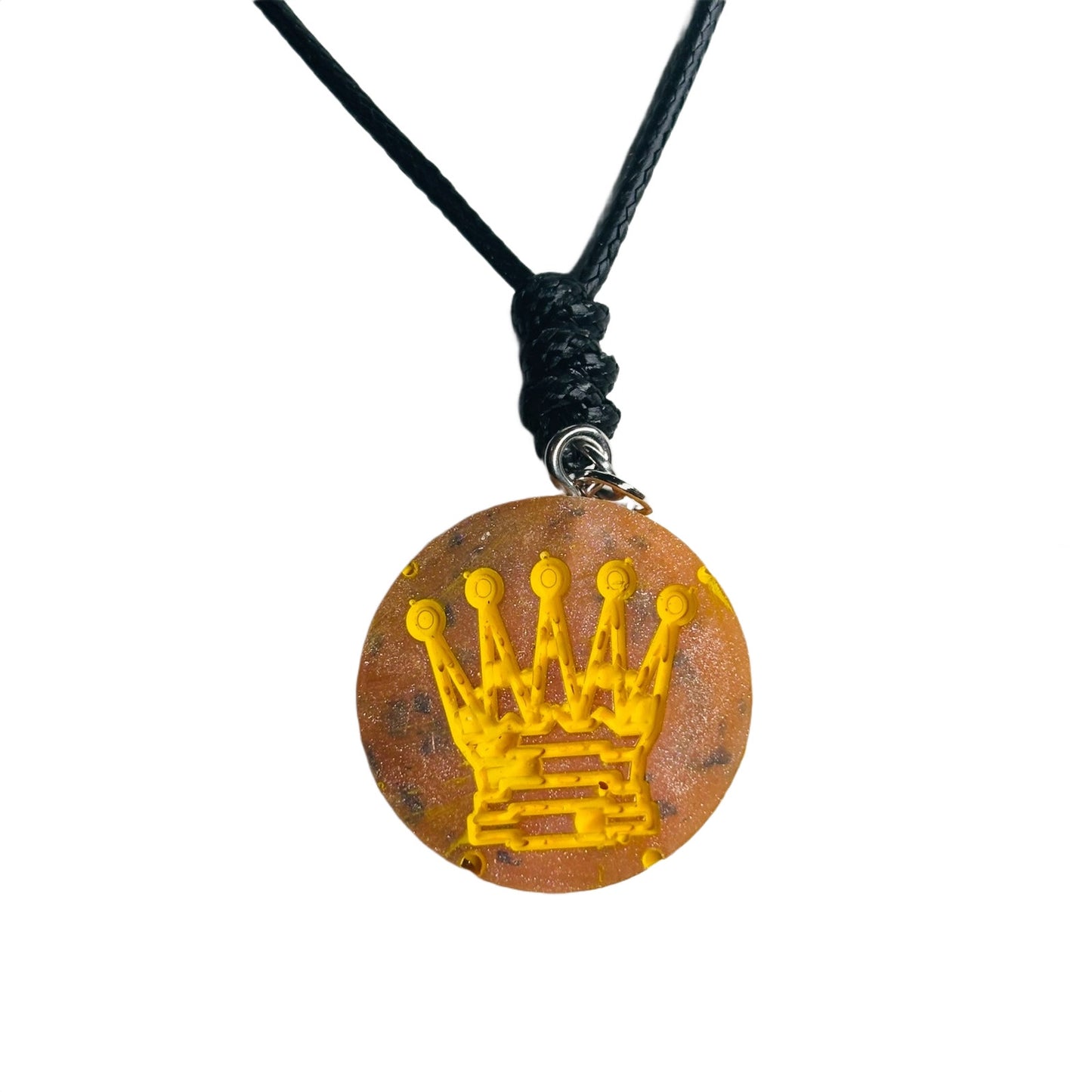 Orange Queen - Handmade Resin Chess Necklace