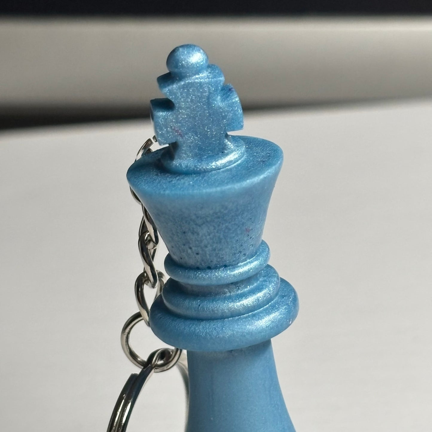 Plain Blue King - Handmade Resin Keychain