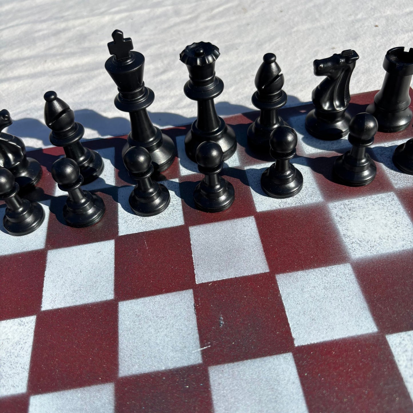 Fading Red - Painted Chess Set