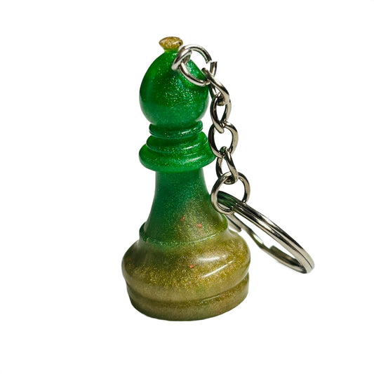 Brown Green Bishop - Handmade Resin Keychain