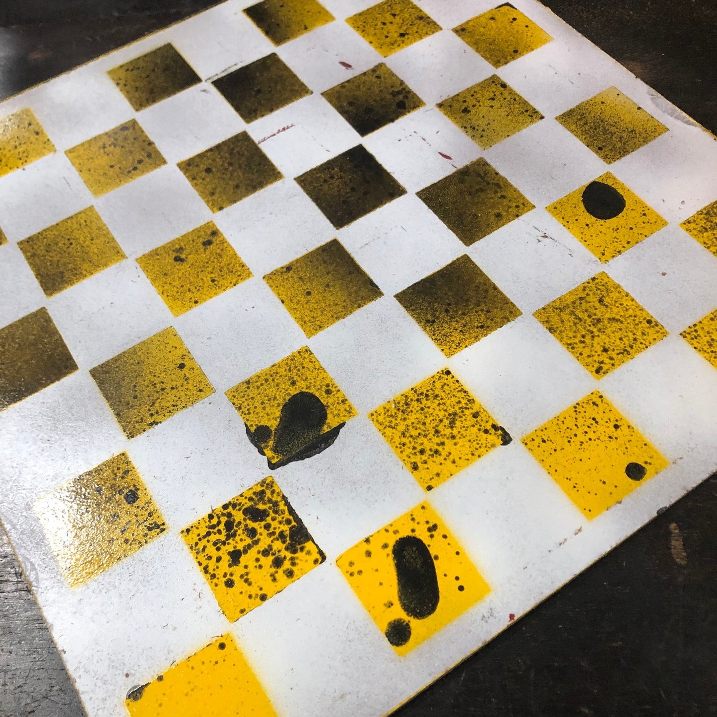 Yellow Space White - Painted Chess Set
