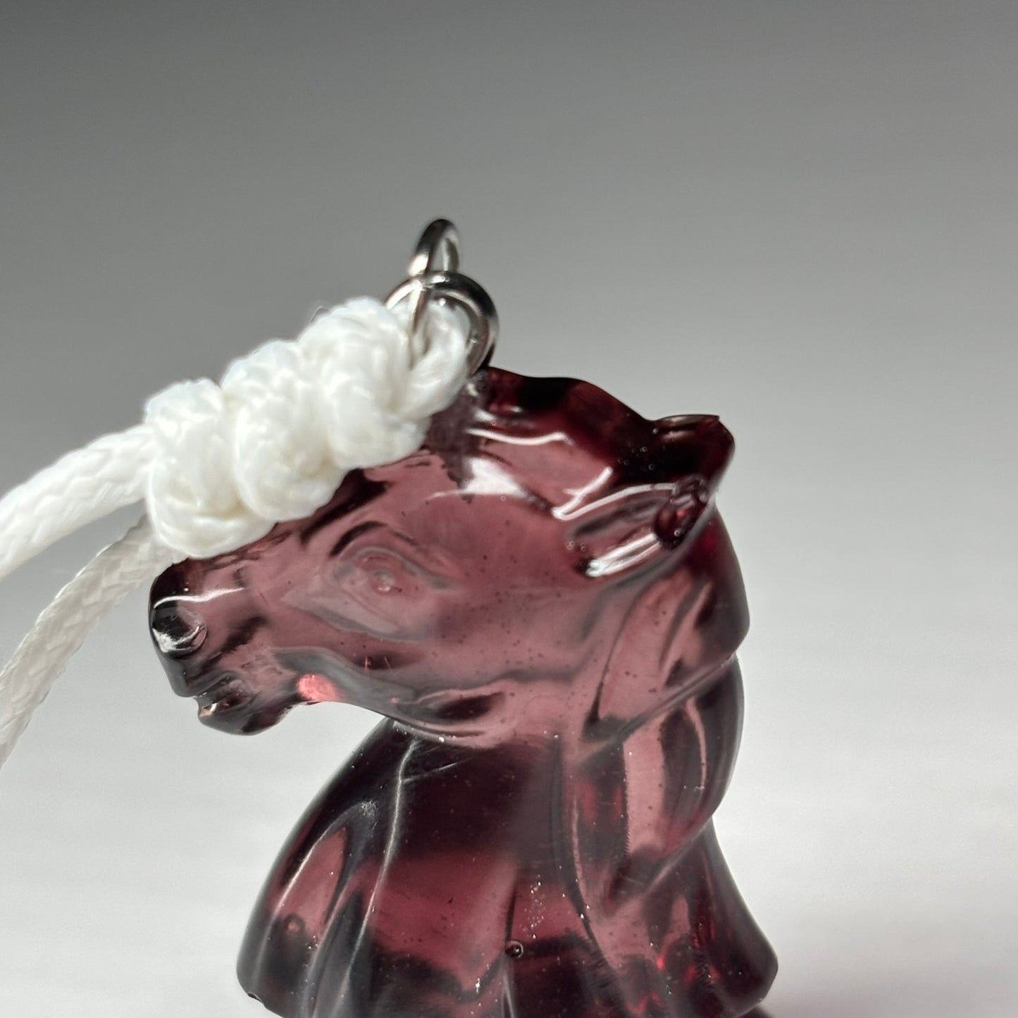 Violet Red Knight - Handmade Resin Chess Necklace