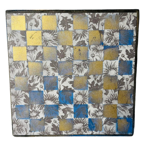 Golden Blue - Scrapbook Chess Board
