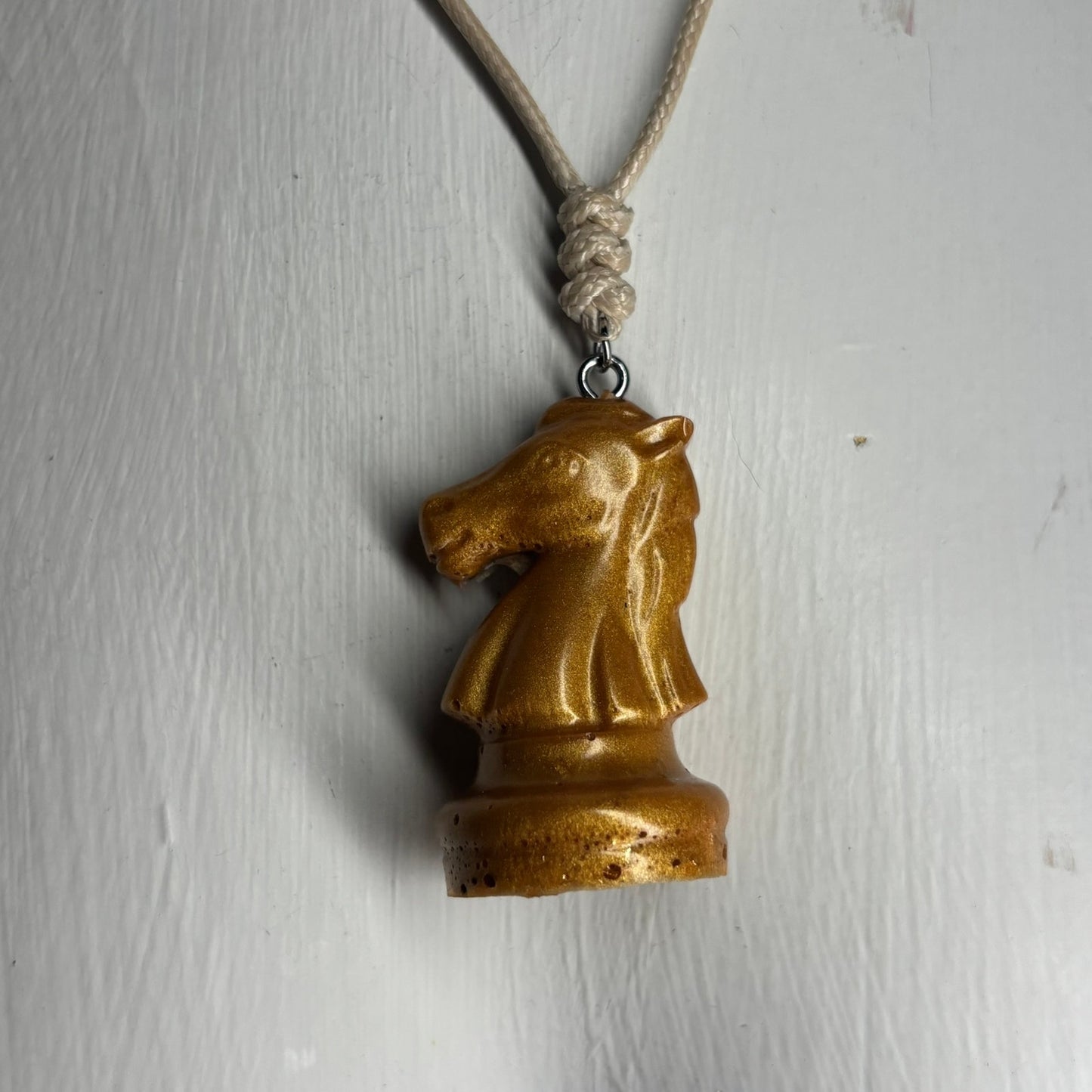 Golden Knight - Handmade Resin Chess Necklace