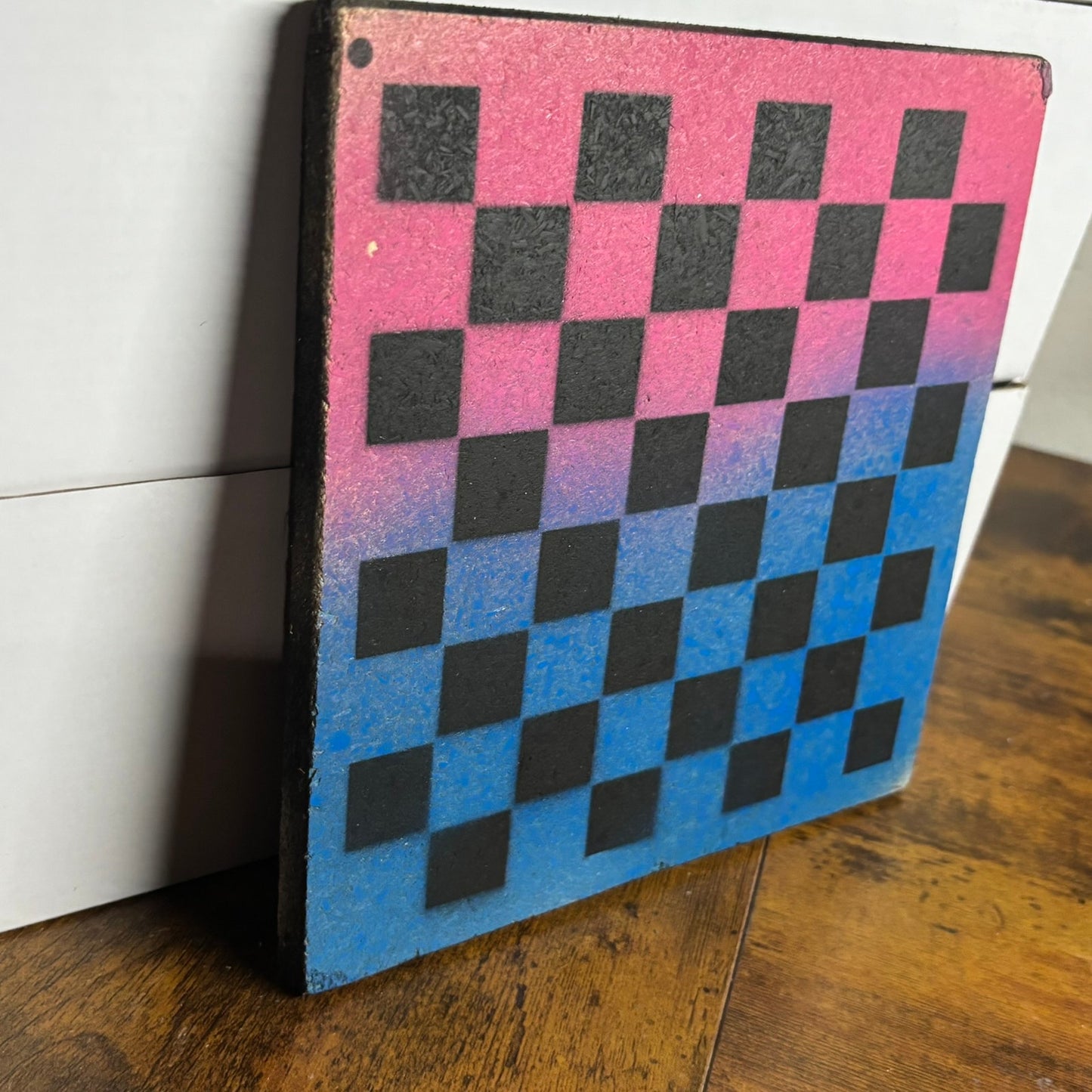 Pink & Blue - Painted Double Sided Chess Board