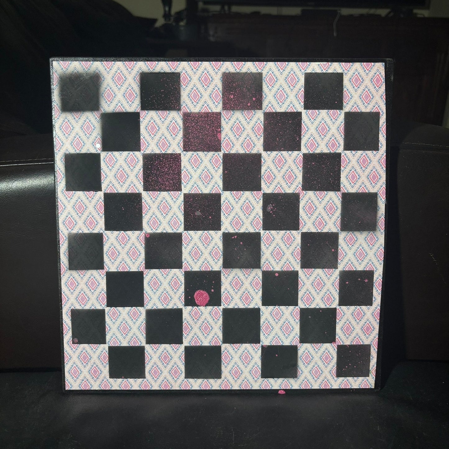 Light Pink & Blue - Scrapbook Chess Board