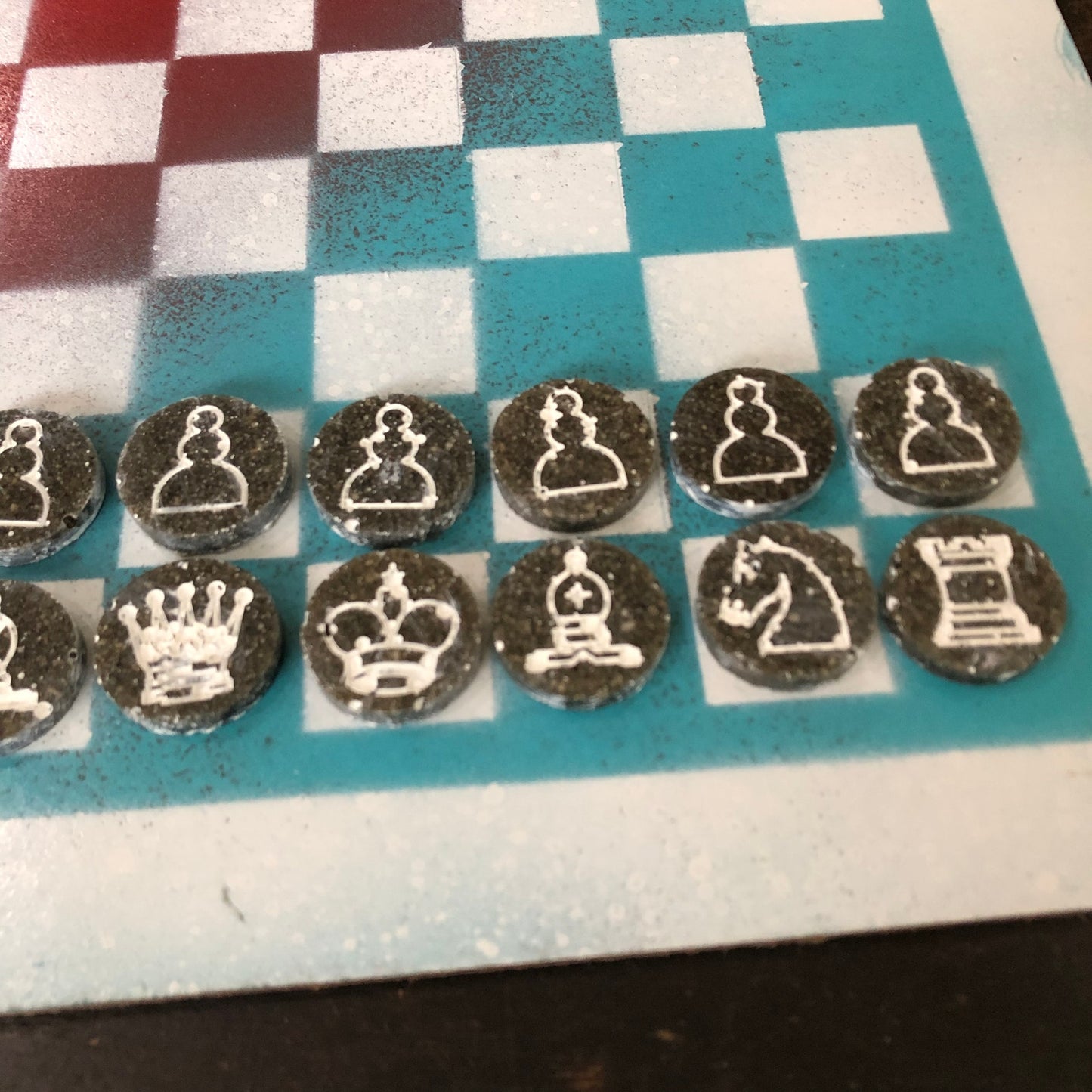 Popsicle White - Painted Chess Set
