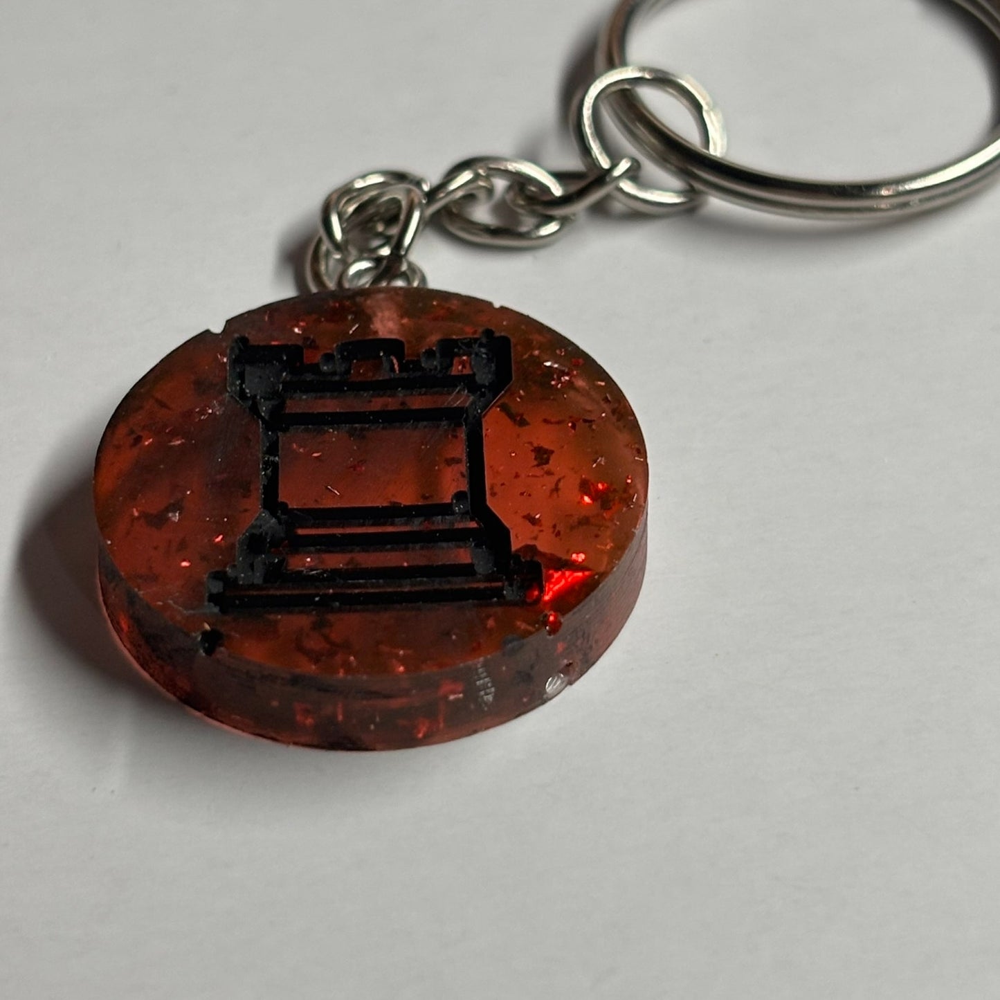 Red Stealth Crystal - Handmade Resin Keychain - Flat Edition
