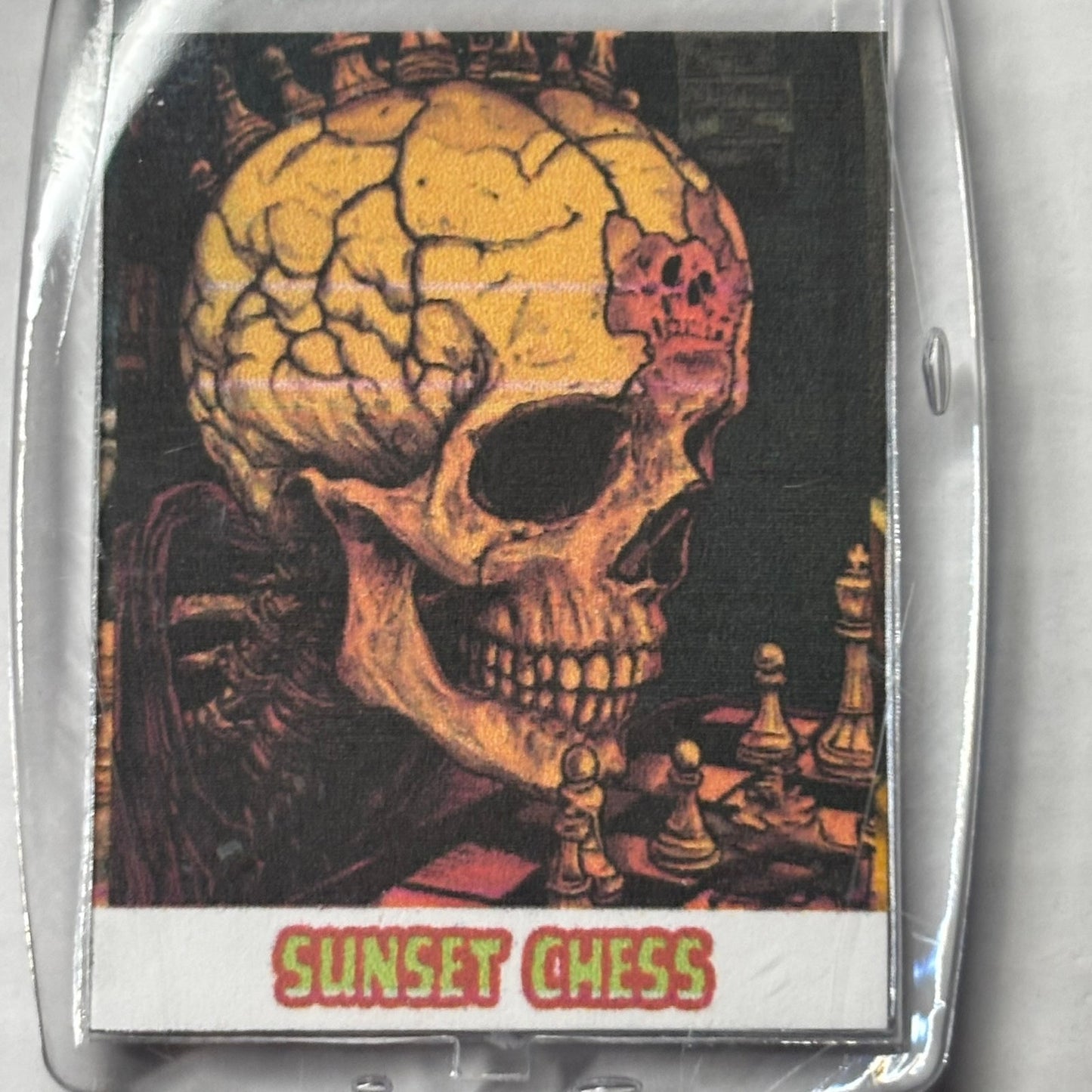 Skull Brain - Chess  Photo Keychain