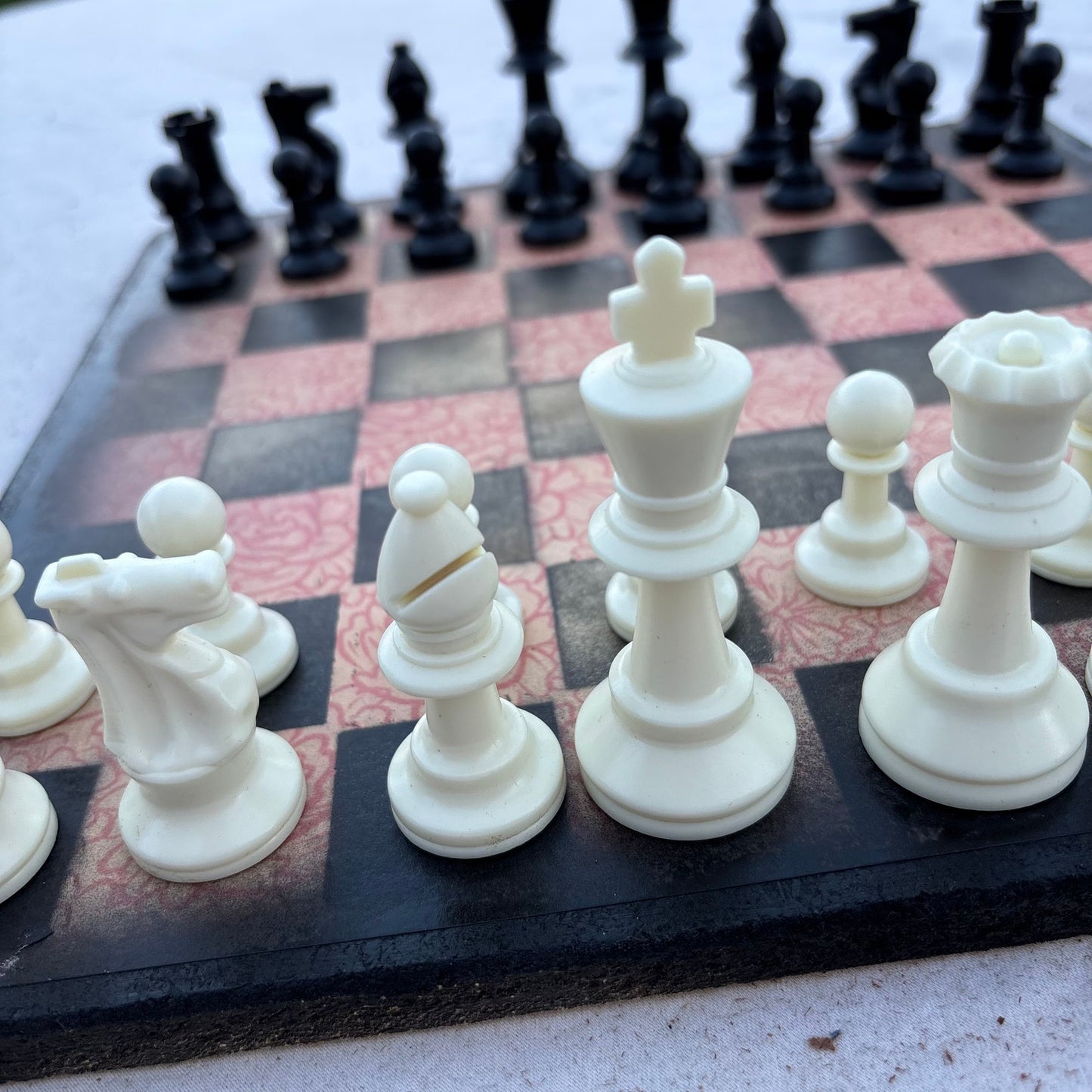Peach Pattern - Scrapbook Chess Set