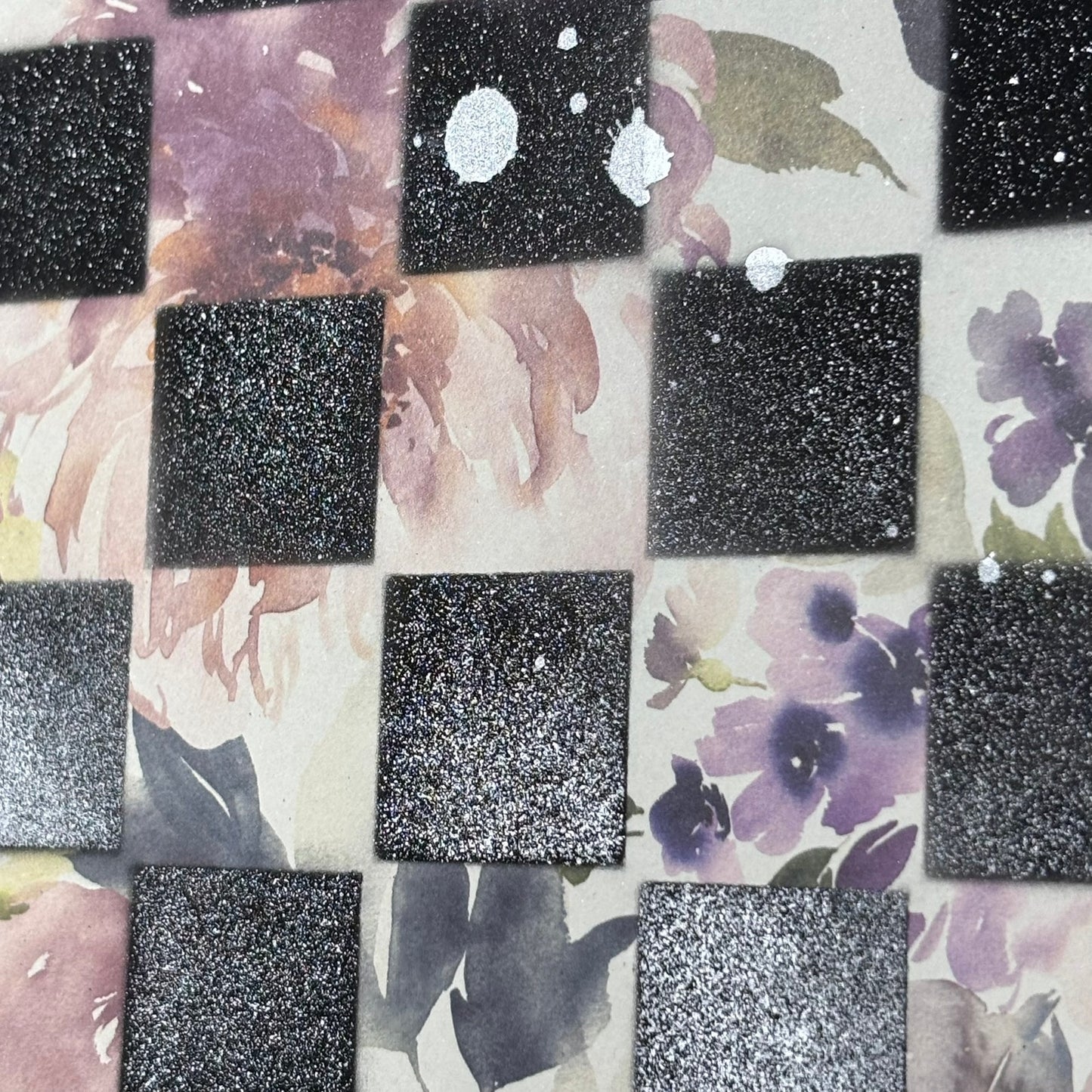 Chrome Mist Budding Flowers - Scrapbook Chess Board