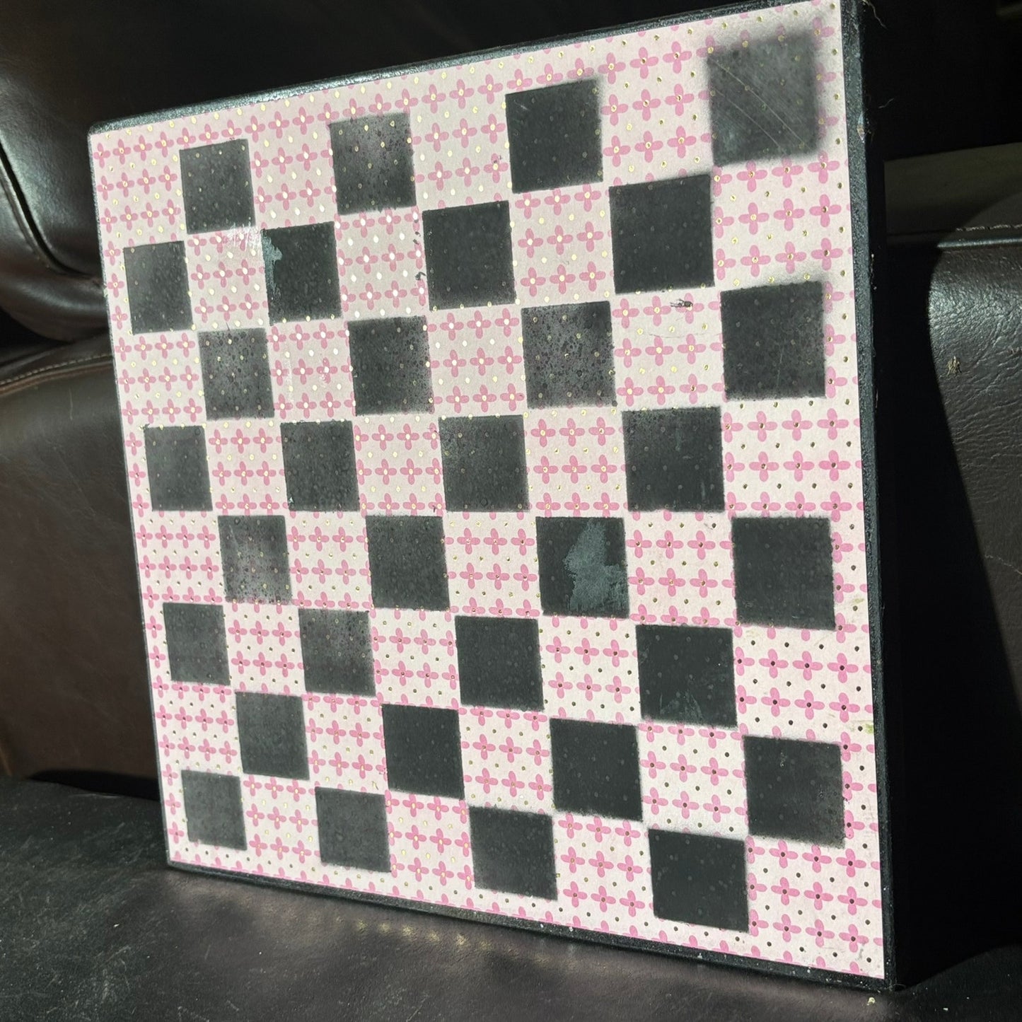 Pink & Black - Scrapbook Chess Board