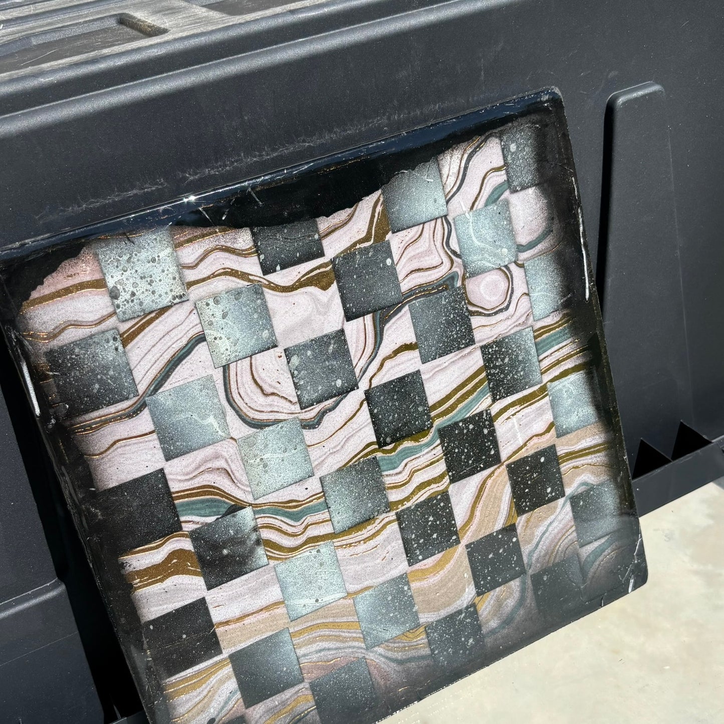 Swirl Marble - Resin Coated Chess Board